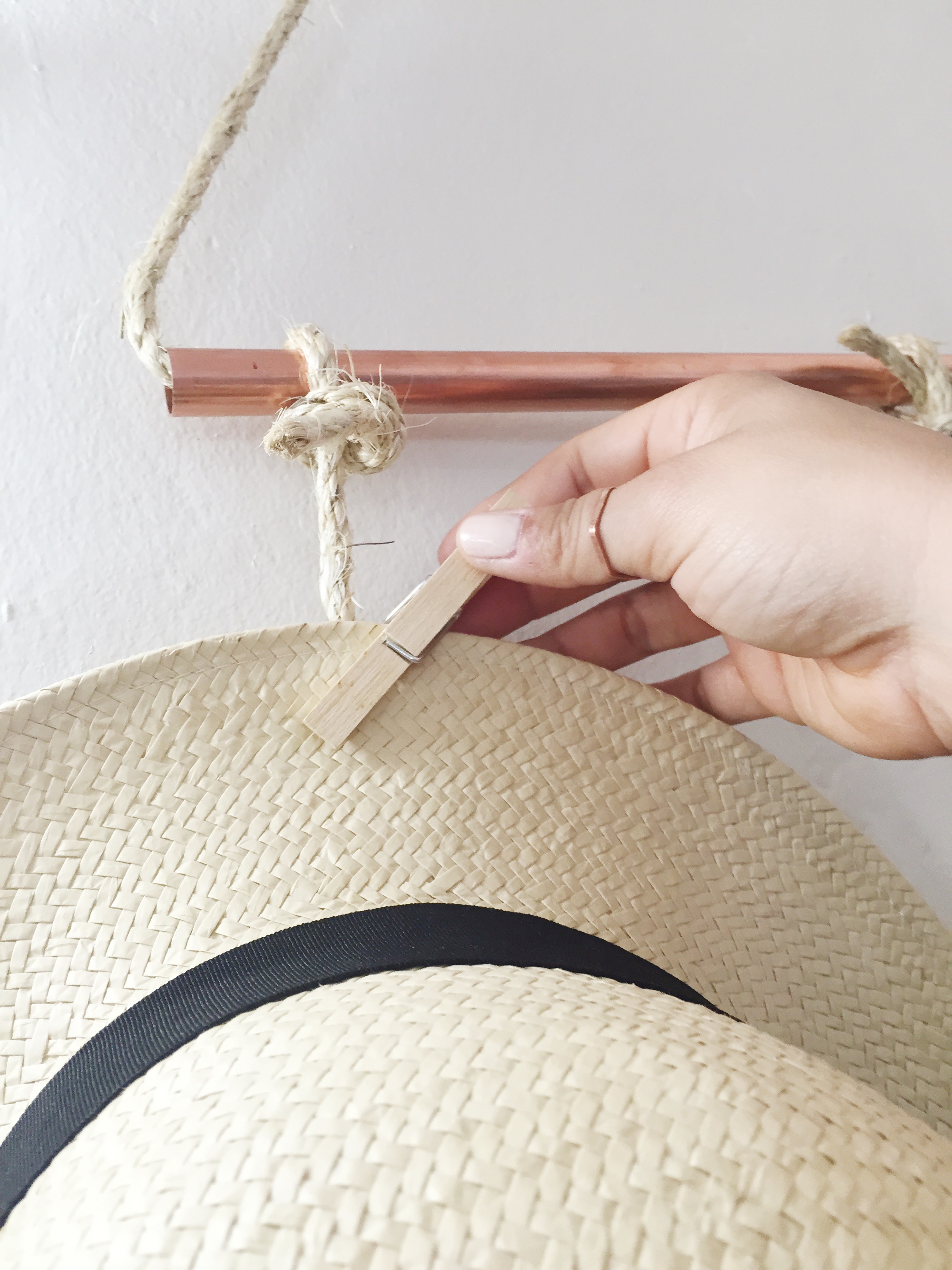 DIY Hanging Hat Rack