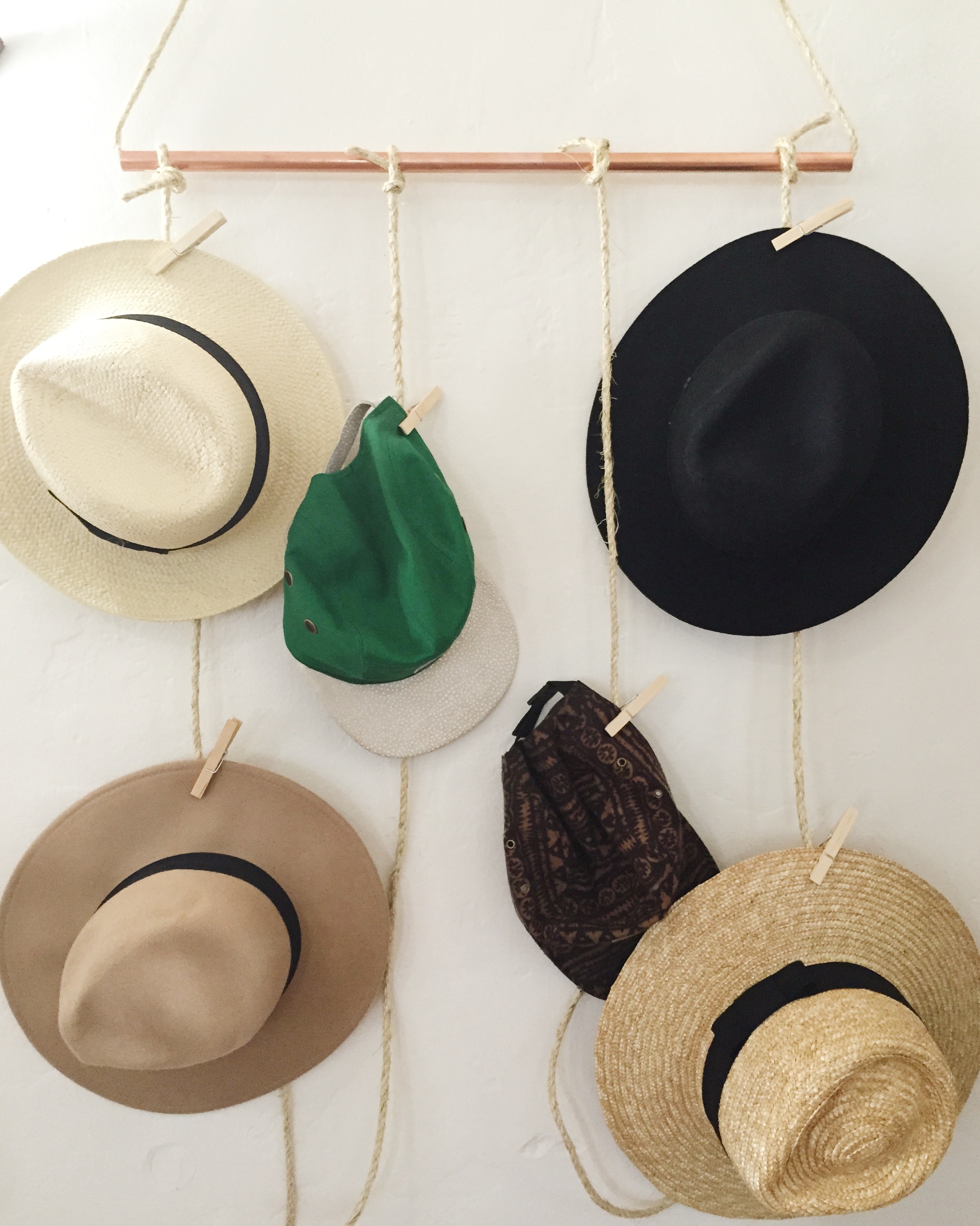 DIY Hanging Hat Rack